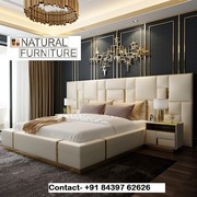 King size Bed with Back Posis at Rs.60000/- With 2 Side Stool(space ra